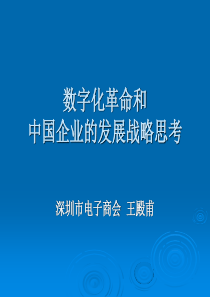 数字化革命和中国企业的发展战略思考