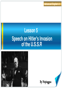 lesson 3  Speech on Hitlers Invasion of the U.S.S.