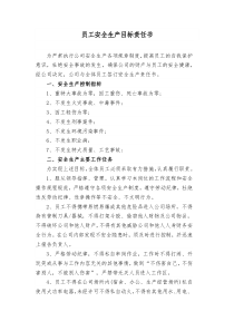 员工安全生产目标责任书