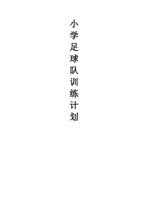 小学足球训练计划