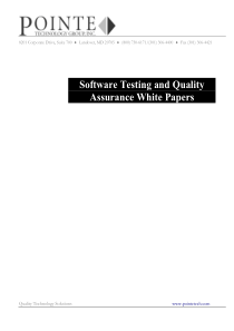 SOFTWARE TESTING AND SOFTWARE QUALITY ASSURANCE...