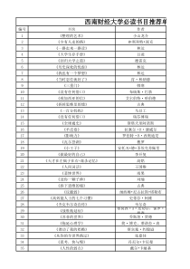 西南财经大学必读书目推荐单(150本最终版)