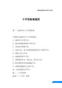 十不吊标准规范