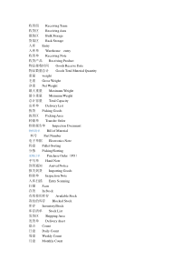 仓库收发存常见英语