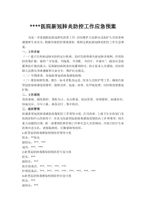 医院新冠肺炎防控应急预案
