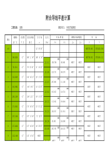 最新附合导线平差计算表Excel自动计算