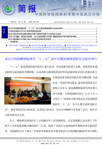 武汉分馆战略情报研究“十二五”及中长期发展规划研讨会成功举行