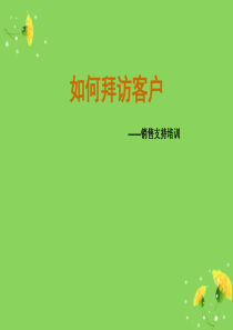 销售拜访客户流程及细节
