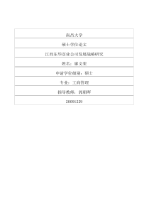 江西东华实业公司发展战略研究