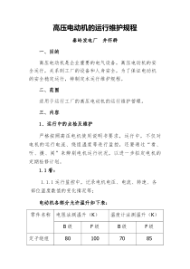 高压电动机维护运行规程