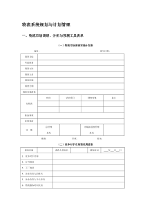 物流系统规划与计划管理