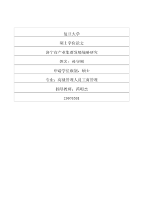 济宁市产业集群发展战略研究