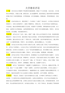 大学德育答辩评语