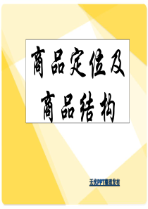 商品定位及商品结构