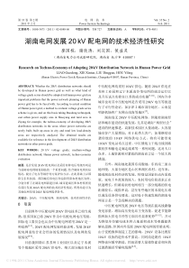 湖南电网发展20kV配电网的技术经济性研究
