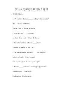 宾语从句和定语从句混合练习