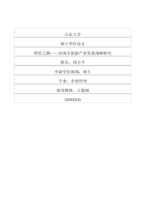 特色之路——济南市旅游产业发展战略研究