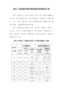 珠江三角洲城市群协调发展的背景情况汇报