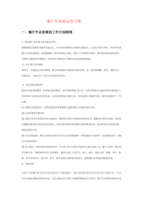 餐厅开业前的运营方案