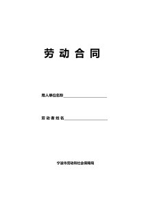 宁波市劳动合同范本