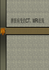 脾病变的MRI表现