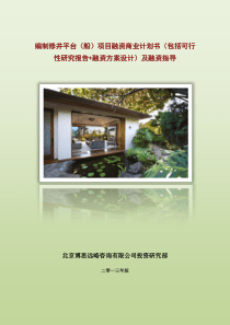 编制修井平台(船)项目融资商业计划书(包括可行性研究报告+融资方案设计)及融资指导