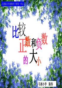 人教版六年级数学下册第一单元第二课时 比较正数和负数的大小