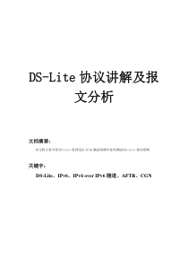 DS-Lite协议讲解及报文分析