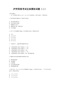 护师资格考试全真模拟试题(二)