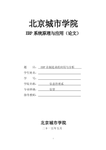 ERP原理与应用论文