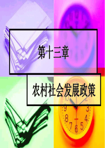 第十三章-农村社会发展政策