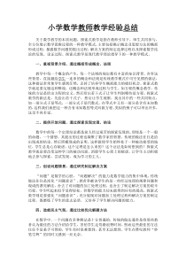 小学数学教师教学经验总结