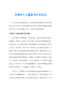 大学生个人鉴定500字左右
