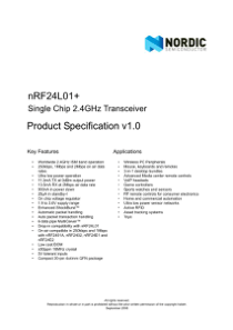 NRF24L01中文资料-数据手册-参数