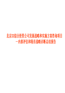 综合投资公司发展战略和实施方案咨询项目——内部评估和现有战略诊断总结报告(1)