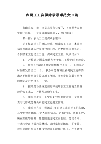 农民工工资保障承诺书范文3篇