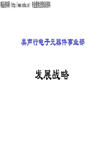 美声行电子元器件事业部发展战略（PPT26页）