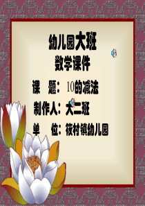 大班数学10的减法