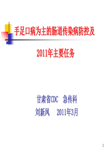 手足口病为主的肠道传染病防控及2011年工作要点