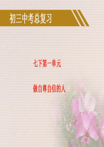 九年级中考政治总复习七下第一单元《做自尊自信的人》课件人教版