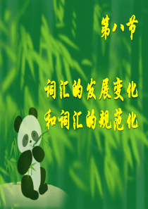 词汇的发展变化和词汇的规范化