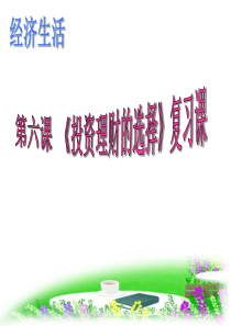 第六课《投资理财的选择》复习课