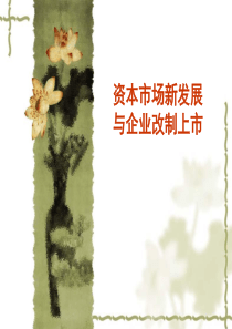 资本市场新发展与企业改制上市