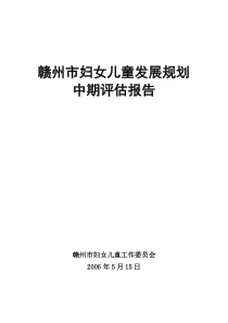 赣州市妇女儿童发展规划中期评估报告