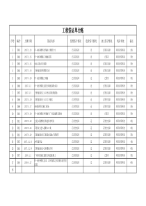 工程签证单台账
