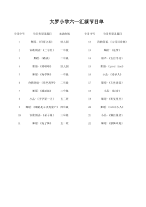六一儿童节节目表