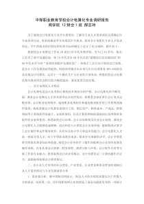 中等职业教育学校会计电算化专业调研报告