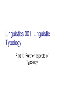 Linguistics001LinguisticTypology
