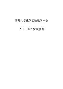 青岛大学化学实验教学中心“十一五”发展规划