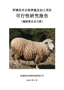 罗姆尼羊养殖开发项目可行性报告设计方案